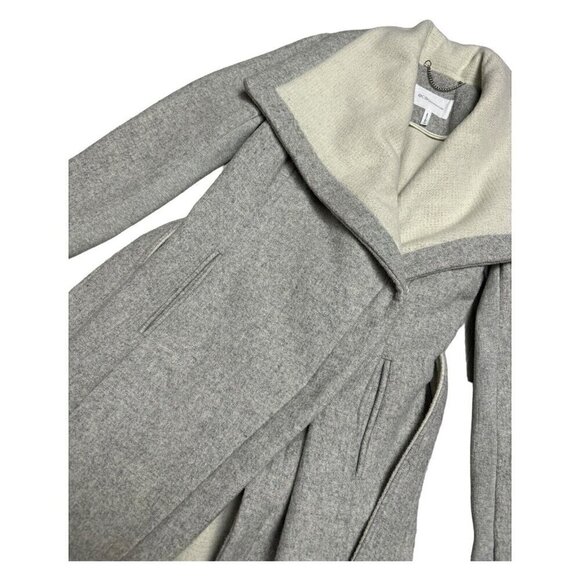 BCBG Generation WOOL Blend Luxury Designer Trench Pea Coat Womens XS - Picture 4 of 7